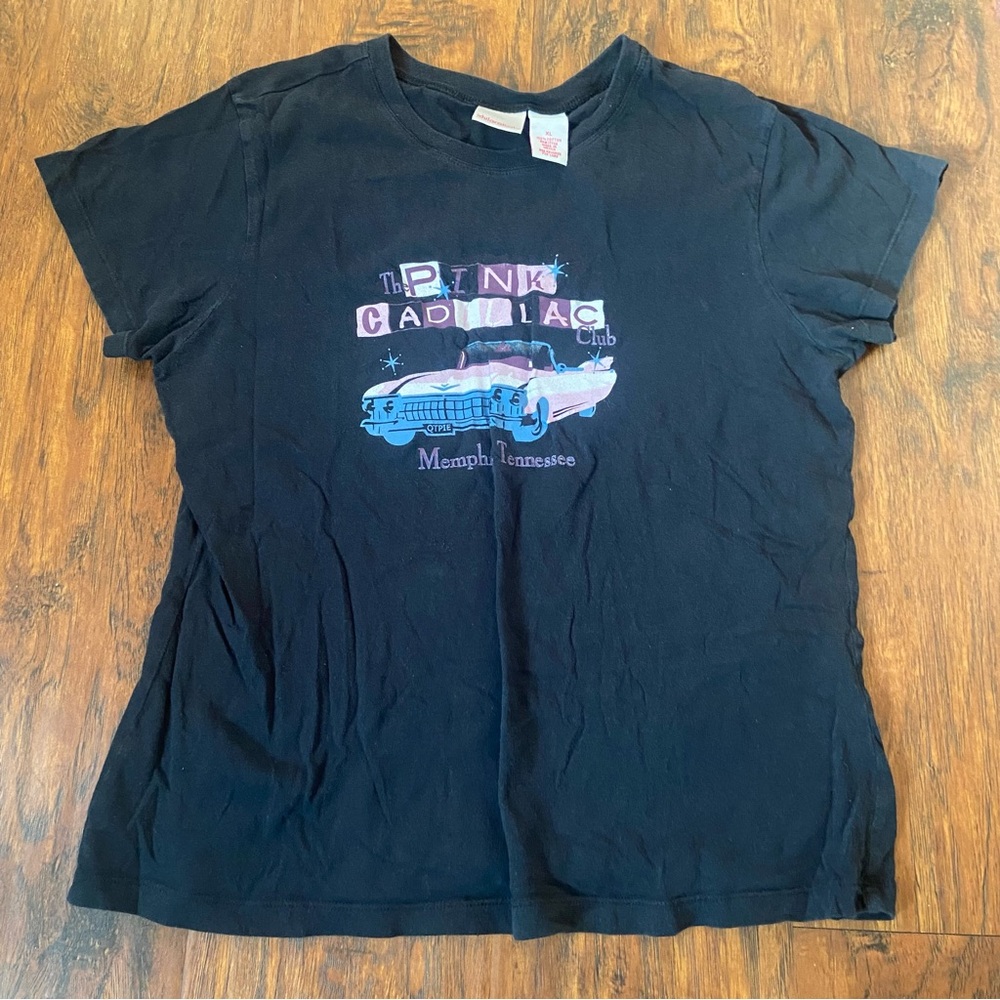 Vintage xhilaration pink Cadillac shirt baby tee